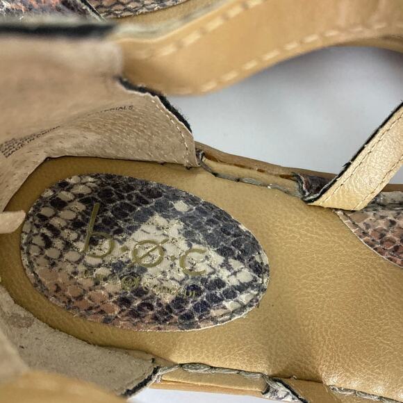 B.O.C‎ Sigrid Tan Snake Strappy Sandals Womens Sz 9 Flats - Picture 8 of 9